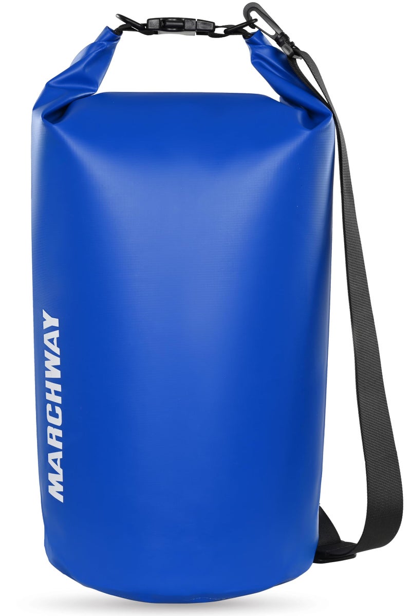 MARCHWAY Floating Waterproof Dry Bag Backpack 5L/10L/20L/30L/40L, Roll Top Sack Keeps Gear Dry for Kayaking, Rafting, Boating, Swimming, Camping, Hiking, Beach, Fishing (Dark Blue, 5L) - Image 1